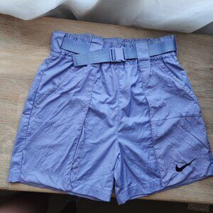 Nike Swoosh Woven Shorts: Purple Belted Athletic Hiking Shorts with Pockets | XS